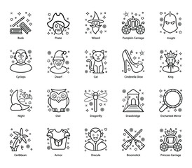 Naklejka na meble 
Pack Of Fairy tale line Icons 
