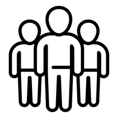 Poster - Social teamwork icon. Outline social teamwork vector icon for web design isolated on white background