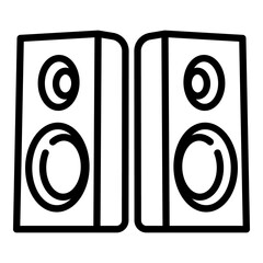 Poster - Music speakers icon. Outline music speakers vector icon for web design isolated on white background