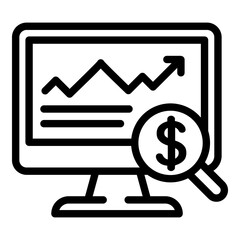 Poster - Online expense report icon. Outline online expense report vector icon for web design isolated on white background