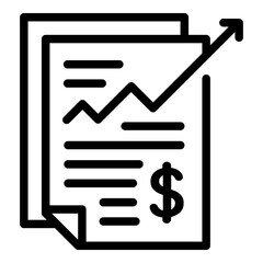 Poster - Money report icon. Outline money report vector icon for web design isolated on white background