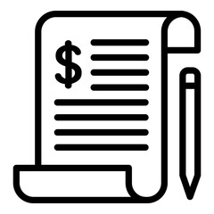 Poster - Payroll paper icon. Outline payroll paper vector icon for web design isolated on white background