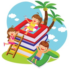 Canvas Print - children on summer vacation