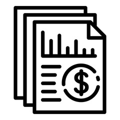 Poster - Accounting paper icon. Outline accounting paper vector icon for web design isolated on white background