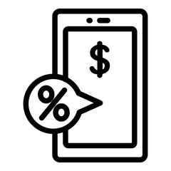 Poster - smartphone money deposit icon. outline smartphone money deposit vector icon for web design isolated 