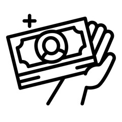 Poster - Take money cash icon. Outline take money cash vector icon for web design isolated on white background