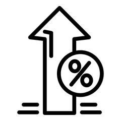 Poster - Deposit up percent icon. Outline deposit up percent vector icon for web design isolated on white background