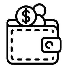 Poster - leather coin wallet icon. outline leather coin wallet vector icon for web design isolated on white b