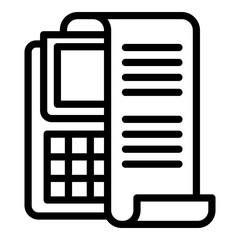 Poster - Check payment terminal icon. Outline check payment terminal vector icon for web design isolated on white background