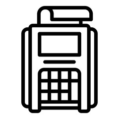 Poster - Pos terminal receipt icon. Outline pos terminal receipt vector icon for web design isolated on white background