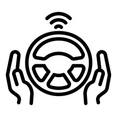 Poster - steering wheel driverless icon. outline steering wheel driverless vector icon for web design isolate