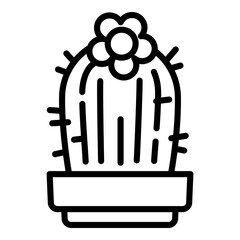 Poster - Flower cactus icon. Outline flower cactus vector icon for web design isolated on white background