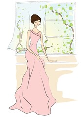 Wall Mural - bride sitting