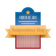 Canvas Print - fourth of july independence day label