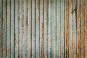 Wall Mural - Old zinc wall texture background, rusty on galvanized metal panel sheeting.