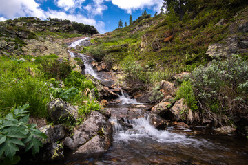 Wall Mural - Mountain Stream Waterfall, Khamar-Daban Range