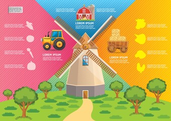 Sticker - farm and agriculture infographic