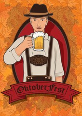 Poster - man holding beer glass