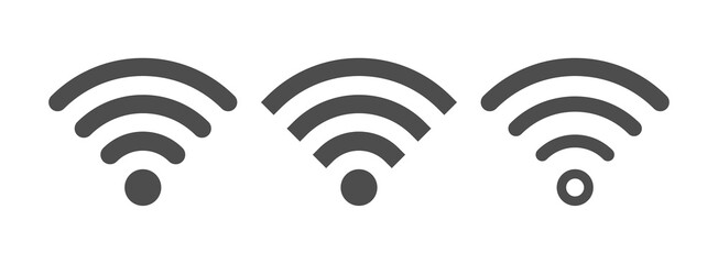 Wall Mural - Set of three modern wifi icons. Vector illustration, white background.