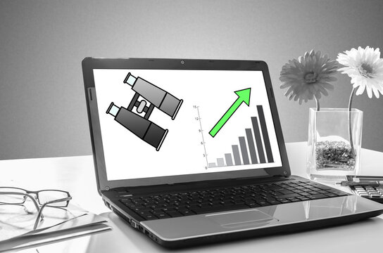 Business perspective concept on a laptop screen