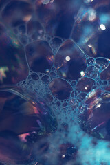 Aufkleber - Beautiful abstract blue bubbles background pattern texture for design . Macro view.