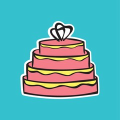 Poster - 4 tier wedding cake