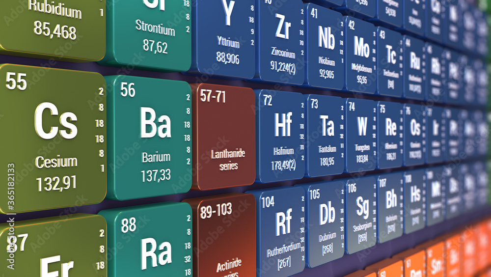 Periodic Table of the elements - 3d illustration Stock Illustration ...