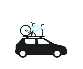 Mountain bike with bicycle roof rack