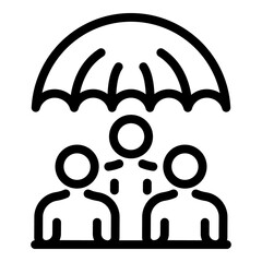 Poster - Crisis manager protection icon. Outline crisis manager protection vector icon for web design isolated on white background