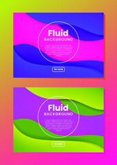 Poster - Set of Abstract Fluid 3D Background with Liquid Modern Shapes . Isolated Vector Elements 