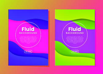 Poster - Set of Abstract Fluid 3D Background with Liquid Modern Shapes . Isolated Vector Elements 