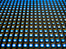 Closeup Of LED Video Screen Array Lit Up
