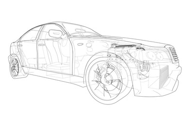 Aufkleber - concept car. 3d illustration