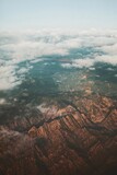 Fototapeta Do pokoju - Mountain landscape and cloudscape, aerial view