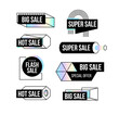© Pro_Vector - Modern black banners set with dispersion effect shapes. Trendy banner with rainbow shapes for black friday, season special offer, sale and discount. Memphis and hipster style. Vector illustration