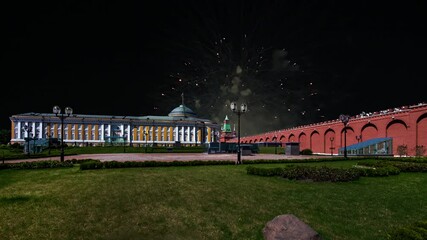 Wall Mural - Fireworks over the Moscow Kremlin during Victory Day (WWII), Russia