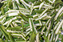Okra Lady Finger Cuts In Slice, Ready For Cook