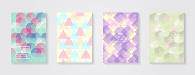 Poster - Minimal modern cover design. Dynamic colorful gradients. Future geometric patterns. Blue, pink, yellow, green, orange, purple placard poster template.