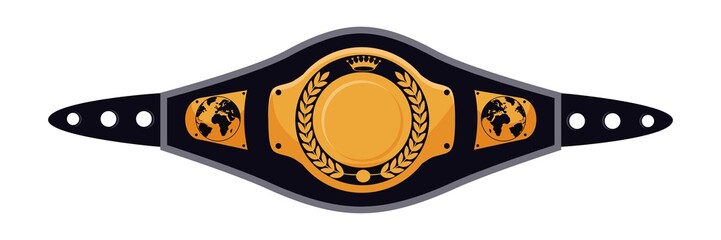 Mixed martial arts champion belt on white backdrop