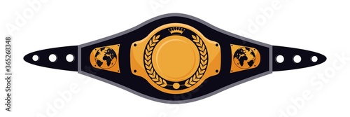 Mixed martial arts champion belt on white backdrop