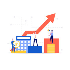 Poster - Financial administration vector illustration concept with characters. Modern flat style for landing page, mobile app, poster, flyer, template, web banner, infographics, hero images