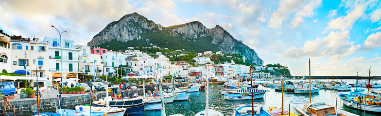 Poster - Panorama of Marina Grande harbor, Capri, Italy