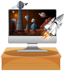 Wall Mural - galaxy background on computer screen