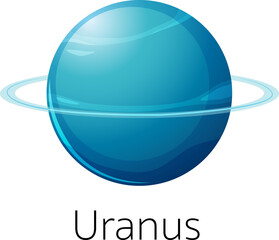 Wall Mural - isolated uranus on white background