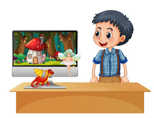 Wall Mural - Fairy tale on computer screen