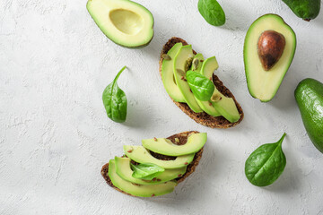 Wall Mural - Healthy and tasty avocado sandwiches