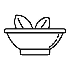 Poster - garden leaf medical bowl icon. outline garden leaf medical bowl vector icon for web design isolated 