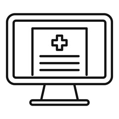 Poster - online medical monitor icon. outline online medical monitor vector icon for web design isolated on w