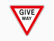 isolated uk give way road sign on red triangle board with text for icon, label or element for other use. vector design.