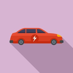 Wall Mural - Electric car icon. Flat illustration of electric car vector icon for web design